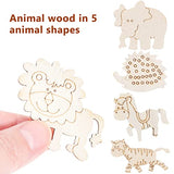 PRETYZOOM 100 Pcs Wooden Shapes Embellishments Animal Cutouts Wooden Shapes for Crafts Unfinished Wood Cutouts Animal for Crafts PRETYZOOM
