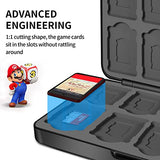 Switch Game Case Holder with 24 Cartridge Slots and 24 Micro SD Card Storage, Slim Portable Game Organizer Traveler Gift Accessories with Magnetic MOSAHOLL