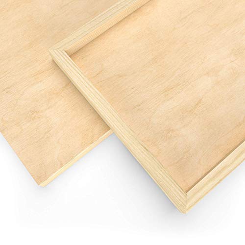 Arteza Wooden Canvas Board, 8x10 Inch, Pack of 5, Birch Wood, Cradled Artist Wood Panels for Painting, Encaustic Art, Wood Burning, Pouring, Use with
