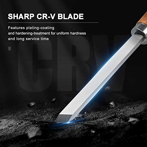 HAUTMEC Professional Wood Turning Chisel 8 pcs Set, Lathe Chisel Set with 2 Skew 1 Spear Point 1 Parting 1 Round Nose & 3 Gouge Tools for Beginners, HAUTMEC