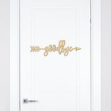 Goodbye Right Arrow Wood Sign Home Decor Wall Art Hanging Rustic Unfinished 12" x 4" Woodums