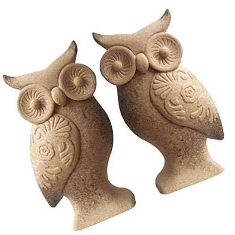 MAGICLULU 1 Pair Wood Owl Centerpiece Owl Miniature Unfinished Wood Crafts for Adults Vintage Rustic Decorations Owl Gifts Desktop Toys Creative MAGICLULU