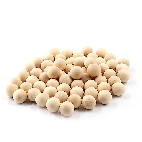 Uenhoy 100 Pcs Wooden Round Ball 1/2" (12mm) Unfinished Natural Wood Balls Wooden Spheres for Crafts and DIY Projects - WoodArtSupply