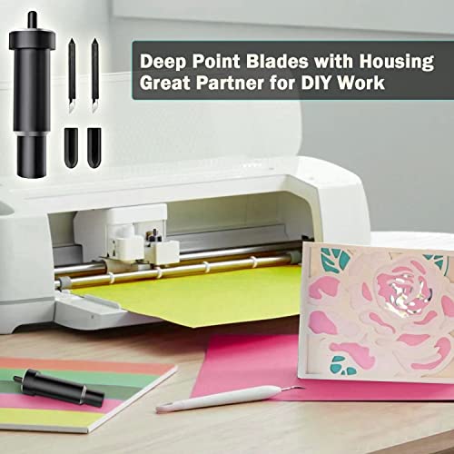 Explore Deep Cut Blade and Housing for Cricut Maker, Niantime Replacement Deep point Blade Compatible with Explore Air2/ Air3/ Maker/Maker 3 Cutting - WoodArtSupply