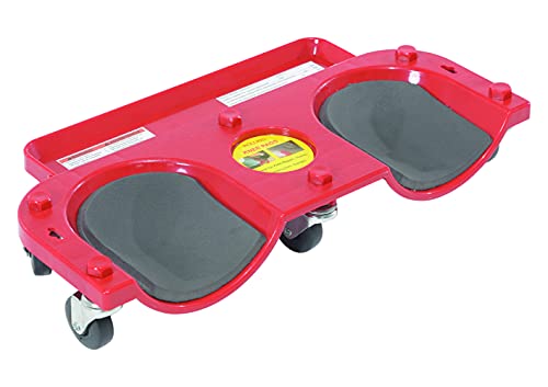 Vestil KNEE-D Rolling Knee Dolly with Foam Cushioned Knee Cups, 350 lbs Capacity, 10" Length, 20-1/4" Width , Red Vestil