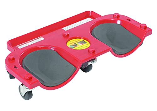 Vestil KNEE-D Rolling Knee Dolly with Foam Cushioned Knee Cups, 350 lbs Capacity, 10" Length, 20-1/4" Width , Red