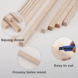 150 Pieces Balsa Wood Sticks Hardwood Square Wooden Craft Dowel Rods Unfinished Balsa Wood Sheets 12 Inch Thin Wood Strips 1/4 Inch 1/8 Inch for peony man