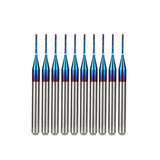 10pcs Tungsten Nose End Mill Blue Coated Spiral Router Bits Milling Machine Cutter Drill Bit CNC Rotary Burrs Set Tool(0.8mm) Wal front