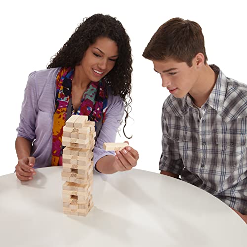 Jenga Classic Game with Genuine Hardwood Blocks, Stacking Tower Game for 1 or More Players, Kids Ages 6 and Up Jenga