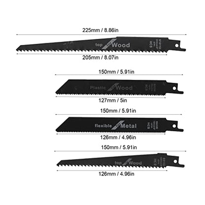 4Pcs Sabre Saw Blade Jigsaw Reciprocating Saw Blade Wood Sawing Blade Cutter Reciprocating Cutting Tool Set Kit for Wood Plastic Metal - WoodArtSupply