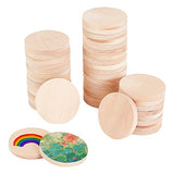 OLYCRAFT 50pcs 1.6 inch Natural Wood Slices 0.2" Unfinished Wooden Circles Blank Natural Wood Circle Round Cutouts Thick Wood Discs Chip for DIY OLYCRAFT