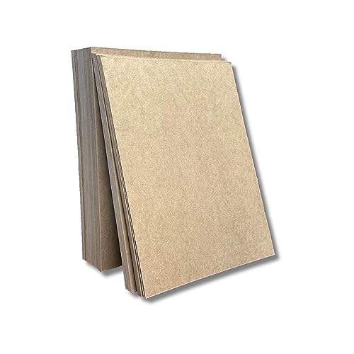 Chipboard Sheets 8.5 x 11 - 100 Sheets of 22 Point Chip Board for Crafts - This Kraft Board Is A Great Alternative to MDF Board and Cardboard