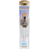 Royal Gold Royal & Langnickel, 7pc Variety Brush Set, Includes - Wash, Shader, Angular, Filbert & Liner Brushes Royal Gold