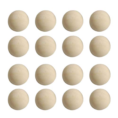 SUPVOX 20pcs Split Wood Balls Unfinished Half Wooden Balls to Paint DIY Christmas Ornament Crafts 40mm SUPVOX