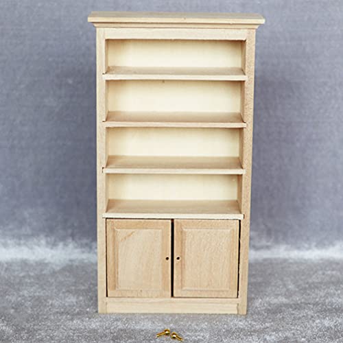 Toyvian 1 12 Dollhouse Furniture Wooden Dollhouse Bookshelf Cabinet Dollhouse Miniature Furniture DIY Dollhouse Accessories Unfinished Dollhouse Toyvian