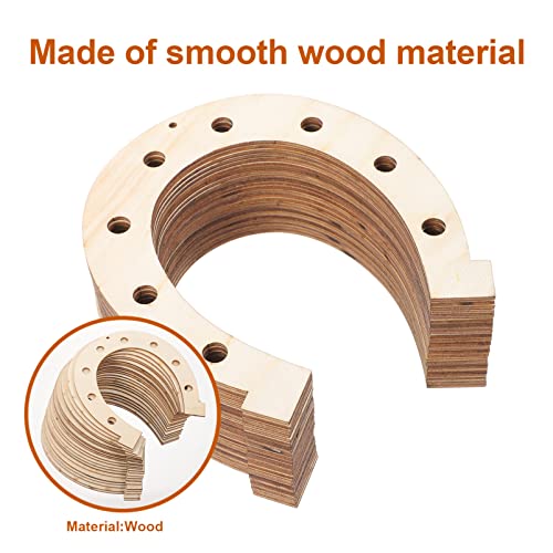 24pcs Unfinished Wood Horseshoe Cutouts Blank Wooden Horseshoe Chips Cowboy Wood Slices to Paint Crafts for DIY Western Celebration Home Decoration EXCEART