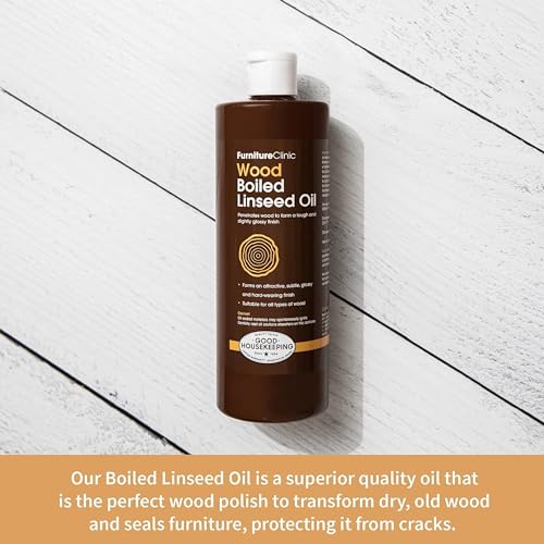 Furniture Clinic Boiled Linseed Oil for Wood Furniture & More Restore a Finish for Furniture, Table Tops, Stone & Metal Wood Care for Interior Oak, Furniture Clinic