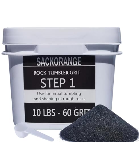 Sackorange 10 LBS Step-1 Rock Tumbler Grit -COARSE 60 Grit Tumbler Silicon Carbide Abrasive, Rock Polishing Grit Media, Works with Any Rock Tumbler, SACKORANGE