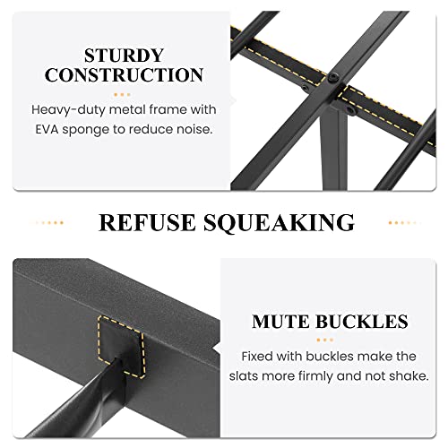 Industrial Grey Metal Queen Bed Frame with Rivet Headboard - SHA CERLIN SHA CERLIN