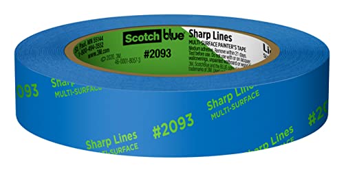 ScotchBlue Sharp Lines Multi-Surface Painter's Tape, 0.94 Inches x 60 Yards, Blue, Paint Tape Protects Surfaces and Removes Easily, Edge-Lock ScotchBlue