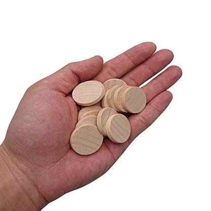 1 Inch Natural Wood Slices Unfinished Round Wood Coins for DIY Arts & Crafts Projects, 120 per Pack.