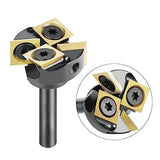 SpeTool Spoilboard Surfacing Router Bit Carbide Insert with ATS Coated 1 inch Cutting Diameter 1/4 Shank Diameter 2+2 Router Planner SpeTool