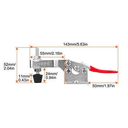 chfine 10 Pack Hold Down Toggle Clamps Woodworking Latch Antislip Red Hand Tool Holding Capacity Antislip Horizontal Heavy Duty Toggle Clamp 201B - WoodArtSupply