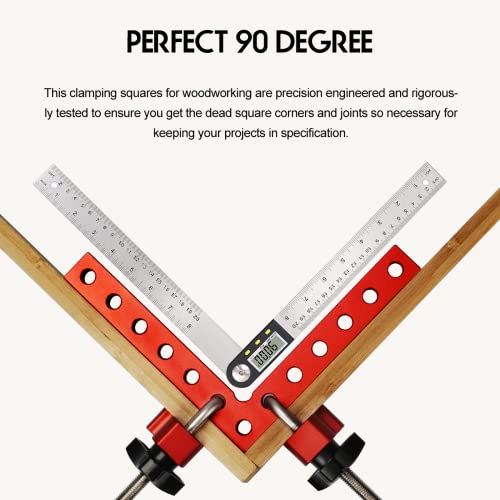90 Degree Cabinet Clamp, 5.5" x 5.5"(14 x 14cm) Aluminum Alloy Right Angle square Corner Clamps for Woodworking Tools, Drawers, Picture Frame (2pack)