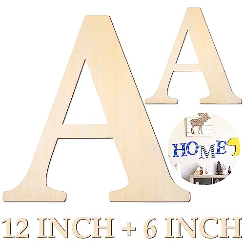 Large Wooden Letters 12 inch Wood Letters for Crafts Projects Small Wooden Letters 6 inch for Wall Decor Home Decor Birthday Party Wedding HEKOOLA