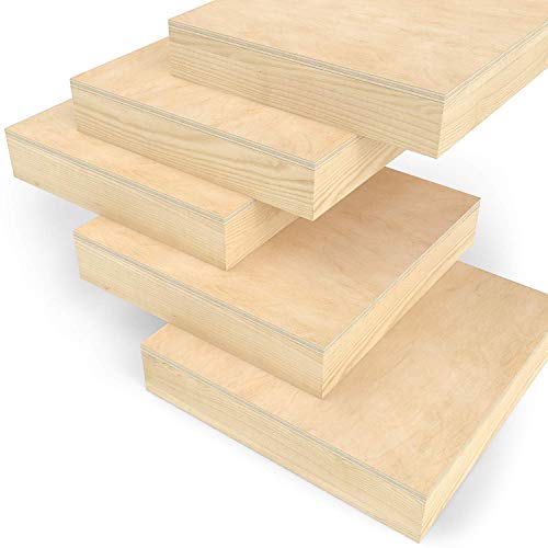 Arteza Wooden Canvas Board, 8x8 Inch, Pack of 5, Birch Wood, Cradled Artist Wood Panels for Painting, Encaustic Art, Wood Burning, Pouring, Use with ARTEZA