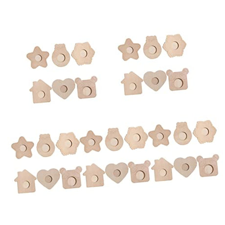 DECHOUS 30 Pcs Wooden Blank Photo Frame Star Picture Frame Diy Blank Wooden Frame Painting Craft Kit Blank Wood Picture Frame Unfinished Picture DECHOUS