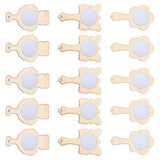 Beaupretty 15pcs Small Wooden Mirror Kids Toys Mirrors Vanity Mirror Single Side Hand Mirror Kids Art Painting Toy Travel Makeup Mirror Unfinished Beaupretty