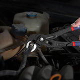 WORKPRO 2 Piece Groove Joint Pliers Set, 7 & 10-Inch Fast Adjustable Water Pump Pliers, V-Jaw Tongue and Groove Pliers in CRV Steel WORKPRO