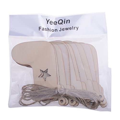 Christmas Wooden Crafts Hanging Ornaments Christmas Tree Decoration Unfinished Wood Cutouts for DIY Blank Slices to Paint (10PCs Stocking Boot Style) YEEQIN