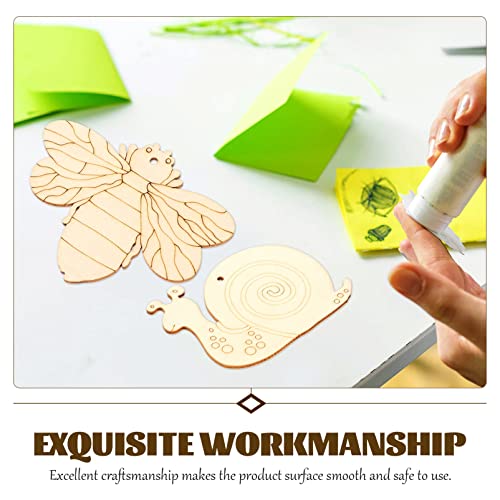 VOSAREA 20pcs DIY Pendant Wooden Cutouts for Crafts Wood Cutouts Decorative Cutouts Ornament Unfinished Wood Crafts Wooden Snail Embellishments VOSAREA