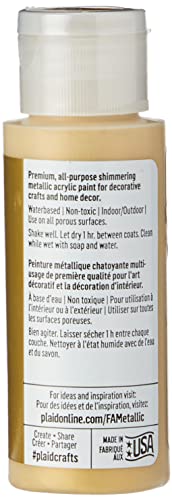 FolkArt Acrylic Metallic Paint, 2 Fl Oz (Pack of 1), Pure Gold FolkArt