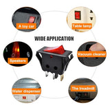 RuoFeng Red Light Boat Rocker Switch Mini On Off Switch 3 Pin 2 Position Illuminated Toggle Switch for Car Boat Popcorn Machine Bench Grinder RuoFeng