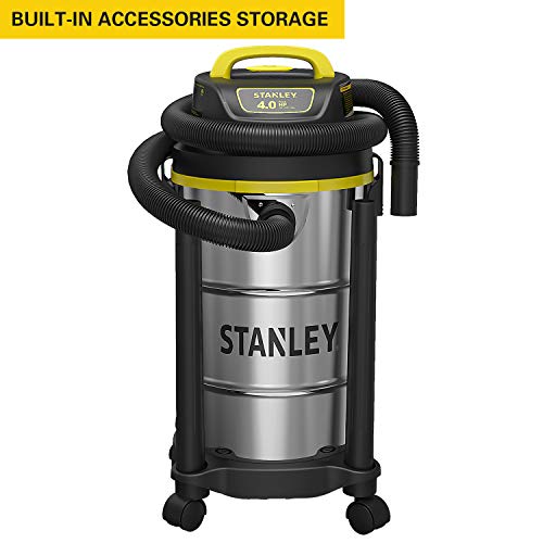 Stanley Wet/Dry Vacuum, 5 Gallon, 4 Horsepower, Stainless Steel Tank - Silver+yellow+black - SL18130 Stanley