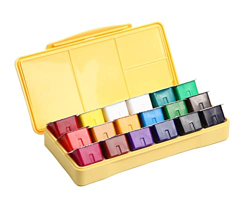 HIMI Gouache Paint Set Jelly Cup 18 Vibrant Colors Non Toxic Paints with Portable Case Palette for Artist Canvas Painting Watercolor Papers, Rich - WoodArtSupply