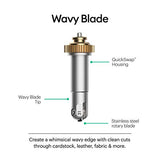 Cricut Wavy Blade + QuickSwap Housing, Stainless Steel Rotary Blade, 2 mm Length / 0.8 mm Height, Cuts Vinyl, Iron-On, and More, For DIY Crafts, Cricut