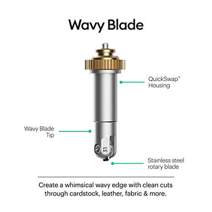 Cricut Wavy Blade + QuickSwap Housing, Stainless Steel Rotary Blade, 2 mm Length / 0.8 mm Height, Cuts Vinyl, Iron-On, and More, For DIY Crafts,