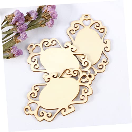 Anneome 5pcs Wedding Decor Unfinished Wood Shapes Wooden Slices Blank Wooden Hanging Heart Decorations Embellishments for Crafting Wood Decor Anneome
