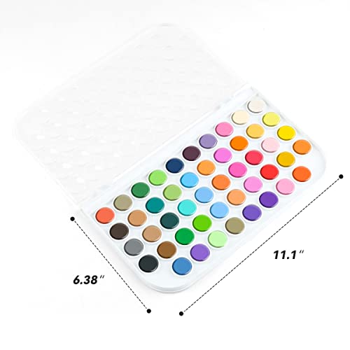 Transon 48-Color Watercolor Kit with 4pcs Paint Brush Set for Adults, Students, Beginners and Artists TRANSON