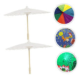 Abaodam 2pcs Wedding Paper Umbrella DIY Drawing Umbrella Paper Parasol Unfinished Umbrella White Paper Umbrellas Miniture Decoration DIY Supply Abaodam