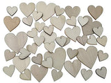 Kinteshun Natural Wood Unfinished Cutout Veneers Slices for Patchwork DIY Crafting Decoration(100pcs,Mixed Sizes,Love Heart Shape) Kinteshun