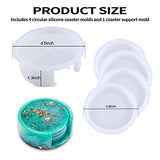 5PCS Resin Coaster Molds Resin Molds Coaster Molds for Epoxy Resin Coaster Resin Mold Silicone Molds Coaster Molds for Resin Casting Round Silicone ZJWZSLI