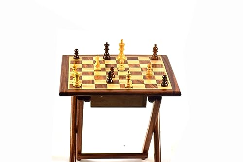 Star InternationalHandmade Magnetic Chess Table Rosewood Wood | Chess Set with Folding Game Board | Home, Office, Travelling and Gift Uses|100% STAR INTERNATIONAL