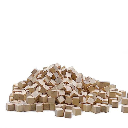 Wood Blocks for Crafting, 1cm Wooden Cubes, Pack of 500 Unfinished Plain Wood Blocks, Small Wooden Blocks Great for DIY Crafts Making - WoodArtSupply