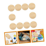 Tofficu 10pcs Round Bamboo Practical Unfinished Circle Bamboo Slices Durable Unfinished Circle Unfinished Bamboo Chips Unfinished Round Chips Tofficu