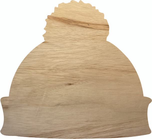 Unfinished Winter Hat Wood 6" Cutout, Blank Winter Beanie Shape - WoodArtSupply